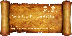 Paulnics Margaréta névjegykártya
